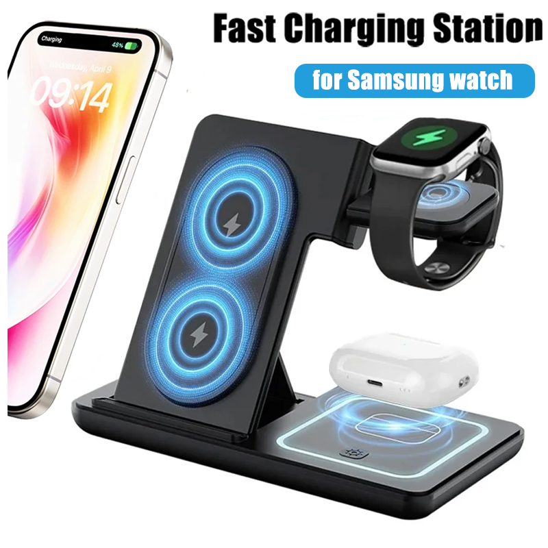 Smartwatch Watches Compatible With Iphone - 3 in 1 Foldable Wireless Charger