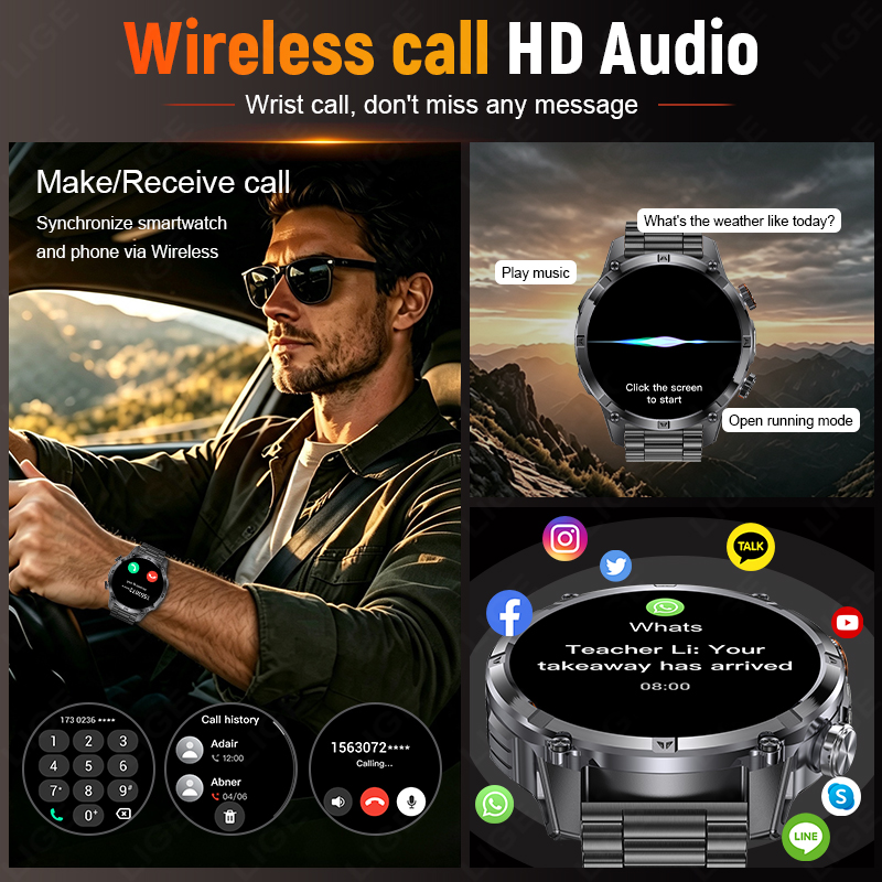 Rugged Outdoor Men's Smart Wat - огляд і ціна Smartwatch Running Watches For Men