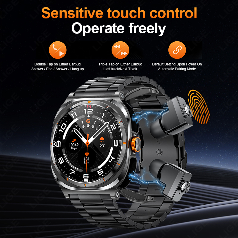 LIGE 2025 Watch Wireless Earph - огляд і ціна Smartwatch Running Watches For Men