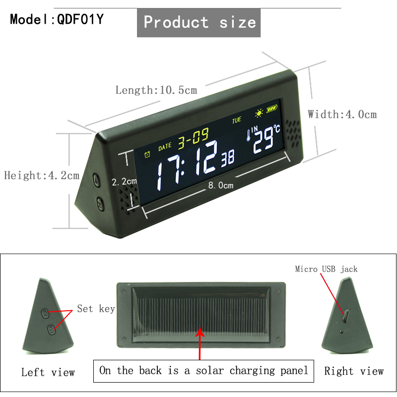 Solar Windshield Car Digital C - огляд і ціна Smartwatch Watches Digital