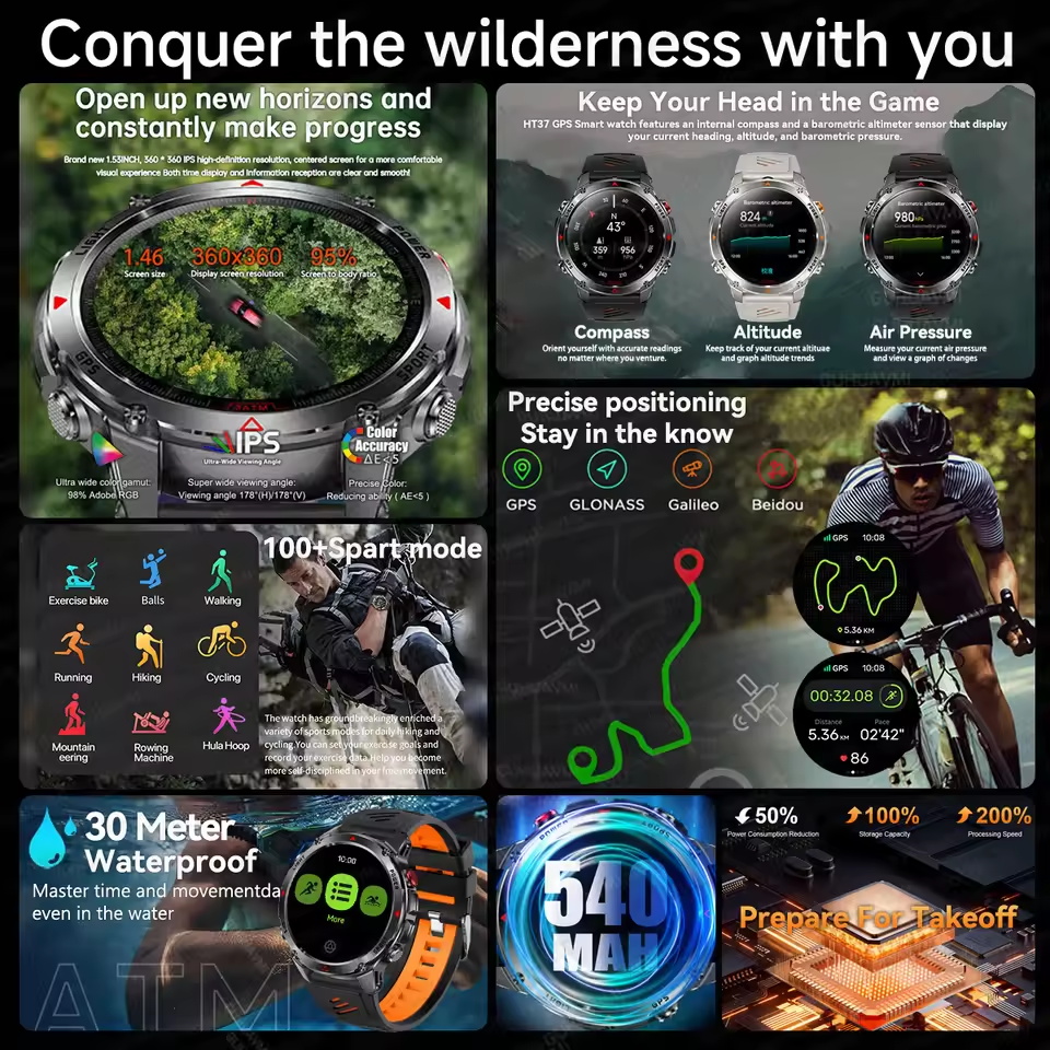 2025New T-Rex 3 Outdoor GPS Sp - огляд і ціна Smartwatch Running Watches For Men