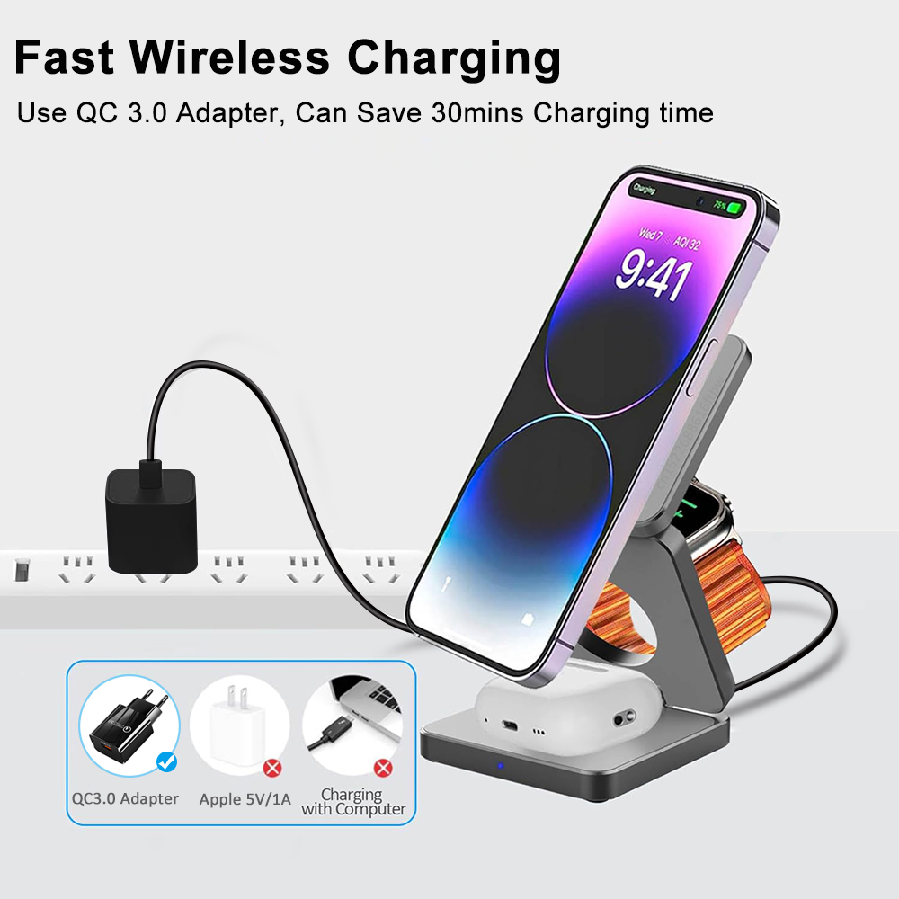Wireless Charger 3 in 1 Foldab - огляд і ціна Smartwatch Watches Compatible With Iphone