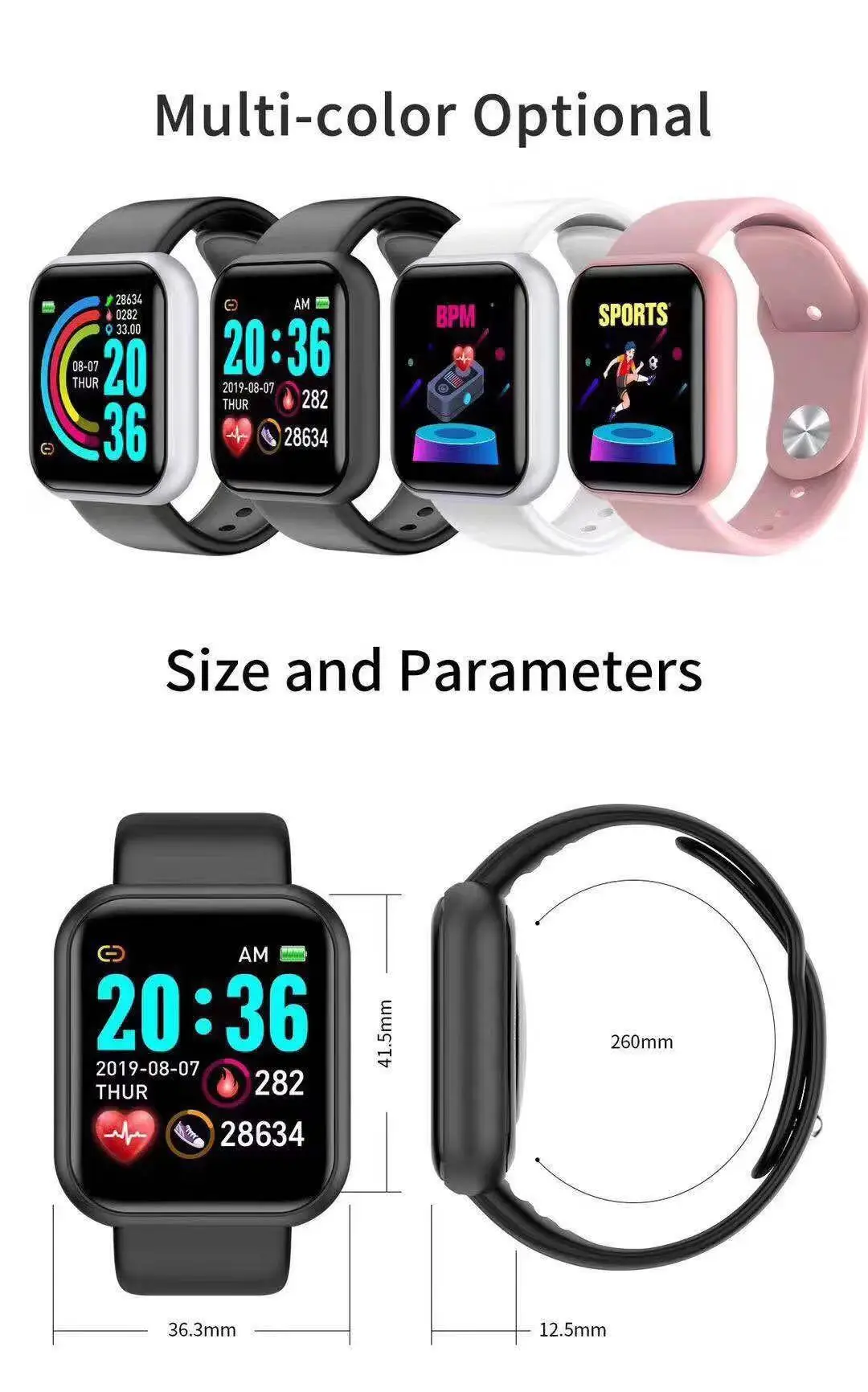 D20 Pro Smart Watch Men Y68 Sm - огляд і ціна Smartwatch Watches Digital