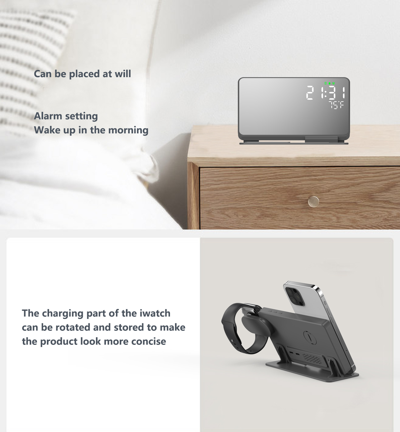 3 in 1 Wireless Charger For iP - огляд і ціна Smartwatch Watches Digital