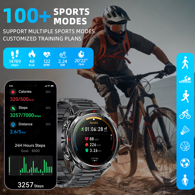 LIGE New Professional GPS Spor - огляд і ціна Smartwatch Running Watches For Men