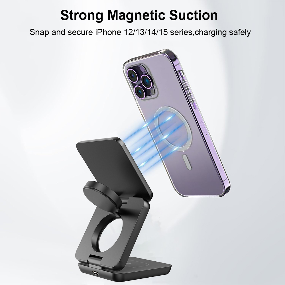 3 in 1 Foldable Magnetic Wirel - огляд і ціна Smartwatch Watches Compatible With Iphone