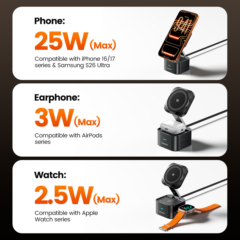 Toocki QI2.2 25W Wireless Char - огляд і ціна Smartwatch Watches Compatible With Iphone