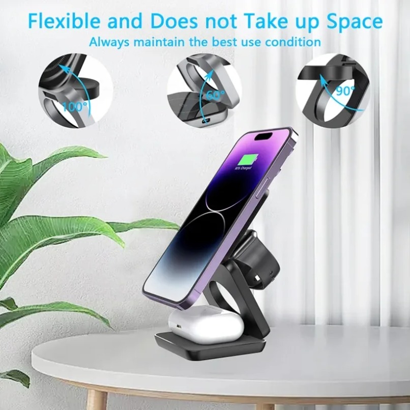 3 in 1 Foldable Magnetic Wirel - огляд і ціна Smartwatch Watches Compatible With Iphone