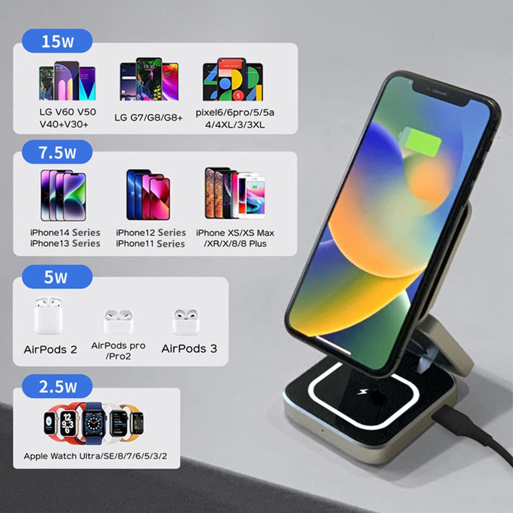 Foldable Magnetic Wireless Cha - огляд і ціна Smartwatch Watches Compatible With Iphone
